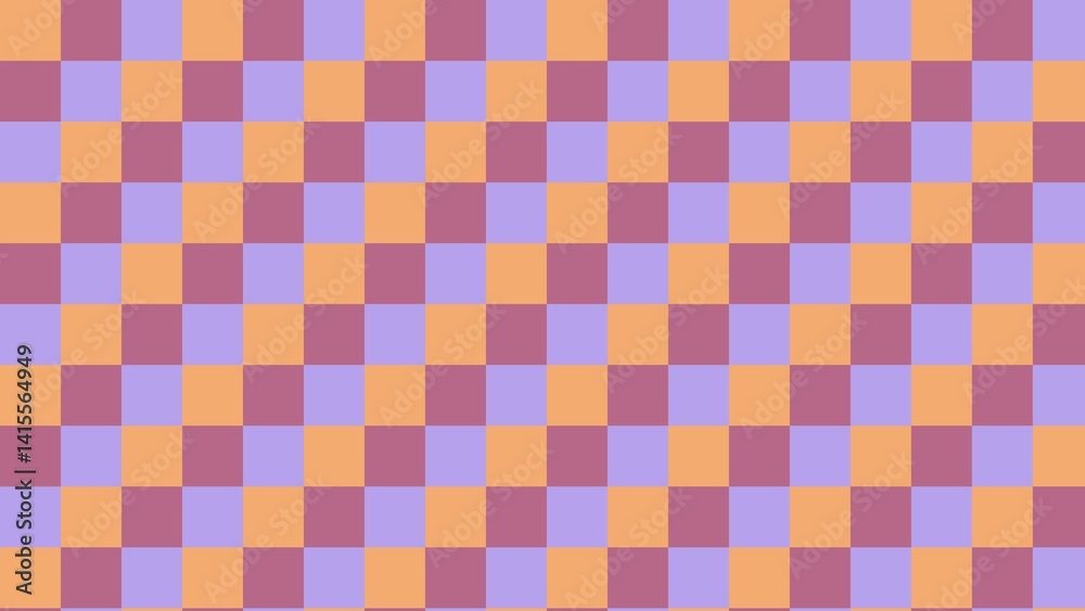 Checkered pattern, light orange and lavender Checkered pattern, light orange and lavender