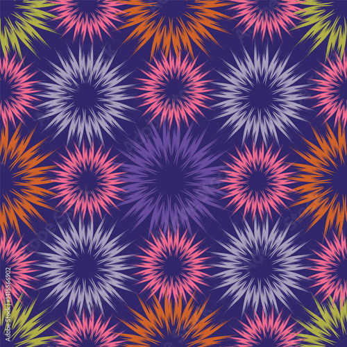 textile design with abstract flower pattern