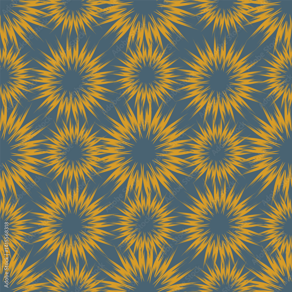 textile design with abstract flower pattern