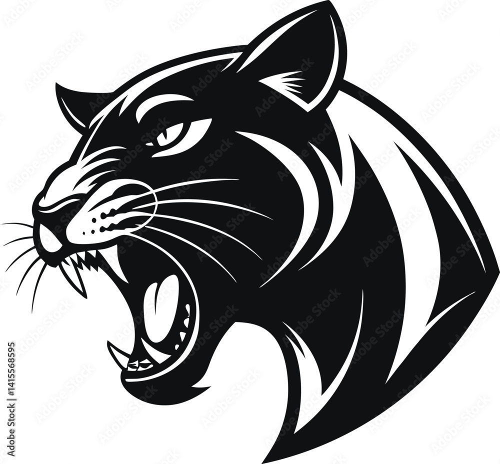 Powerful Black Panther Head Graphic Design Powerful Black Panther Head Graphic Design