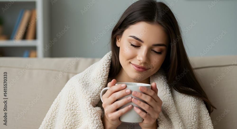 custom made wallpaper toronto digitalCozy wellness moment with tea and blanket for emotional comfort