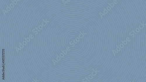 Concentric circular lines radiating from the center on a solid blue-grey background create a minimalist abstract pattern.