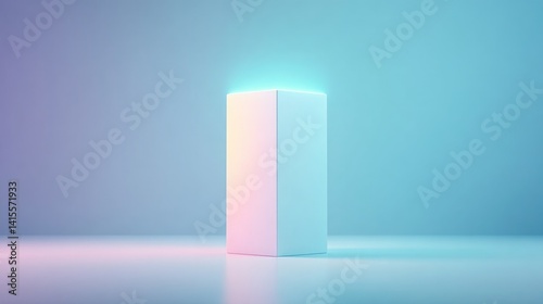 futuristic empty podium against vibrant color background illuminated by studio lighting