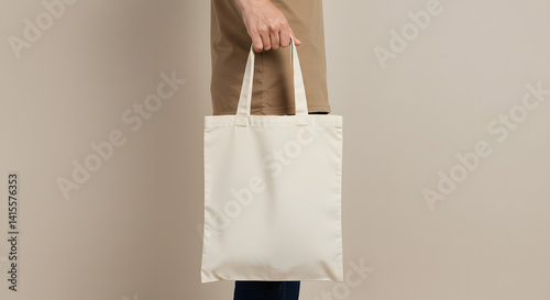 Ecobag mockup with person holding it