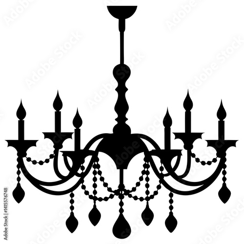 chandelier silhouette vector illustration decorative elegant vintage lighting lamp hanging light interior icon
