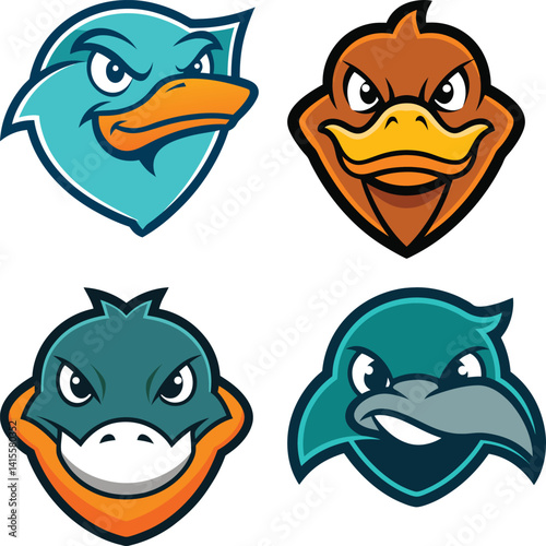 Platypus head mascot logo design vector