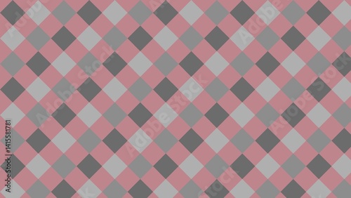 Geometric, diamond-patterned background in muted pinks and grays