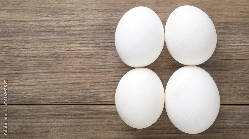 Macro view of fresh organic eggs cracked open, showing the yolk on a rough wooden surface, with natural warm tones and available copy space for text Macro view of fresh organic eggs cracked open, showing the yolk on a rough wooden surface, with natural warm tones and available copy space for text