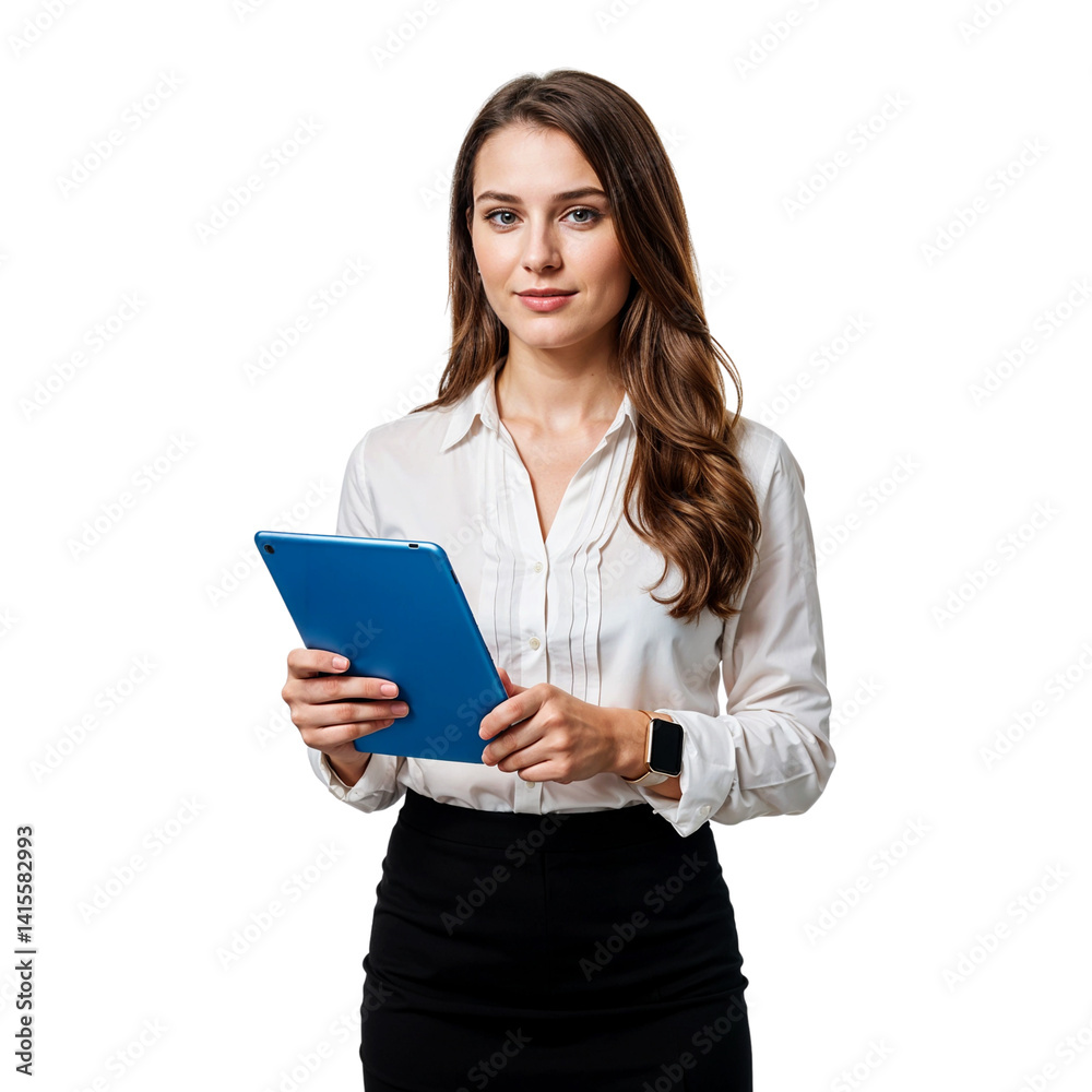 Confident Businesswoman Holding Tablet Professional Portrait Confident Businesswoman Holding Tablet Professional Portrait