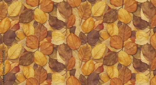 Autumn Leaves Pattern Backdrop Featuring Fall Color Palette Design