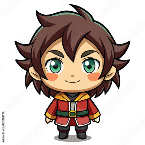 Cute anime boy in festive attire