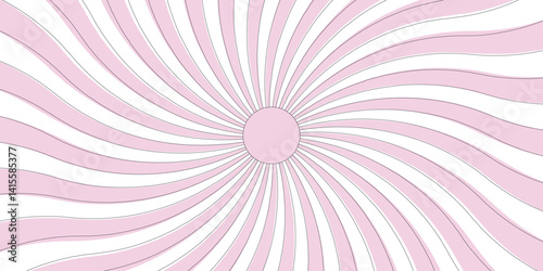 Abstract pink sun rays sunburst backdrop background. Modern seamless retro vintage burst sunrise sunbeam element spiral Geometric  white paper cartoon, poster wallpaper