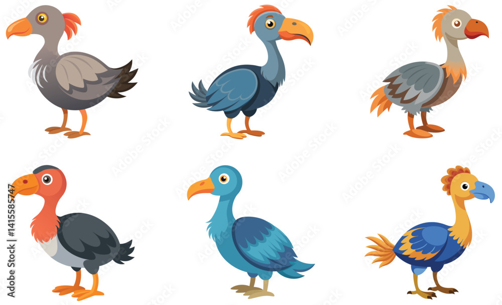 Obraz premium set of Dodo bird isolated on white background