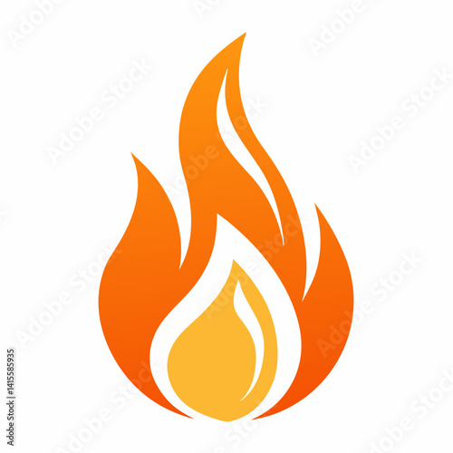 Vector Illustration of a Fiery Flame