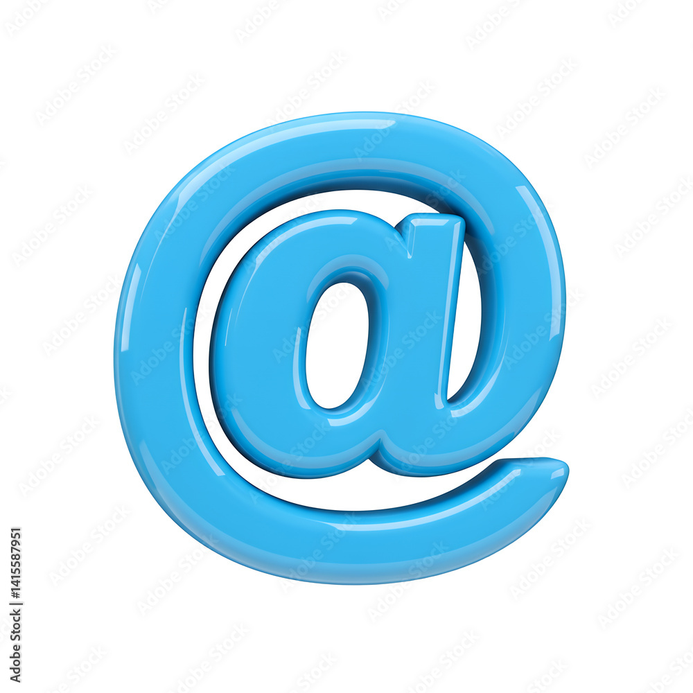 Turquoise At Symbol Isolated on White Background Turquoise At Symbol Isolated on White Background