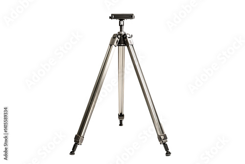 Sleek silver tripod photography equipment stable support
