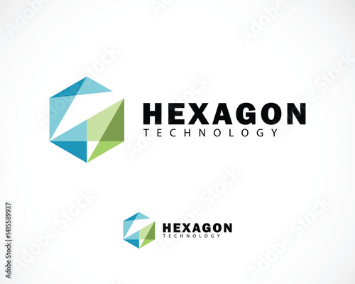 Hexagon logo creative design technology business connection