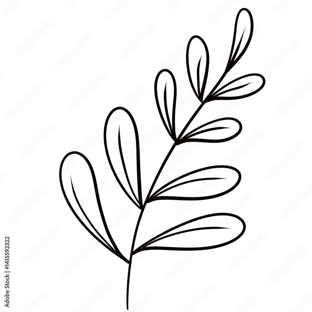 Obraz premium Spring themed outlines, plants and flowers 