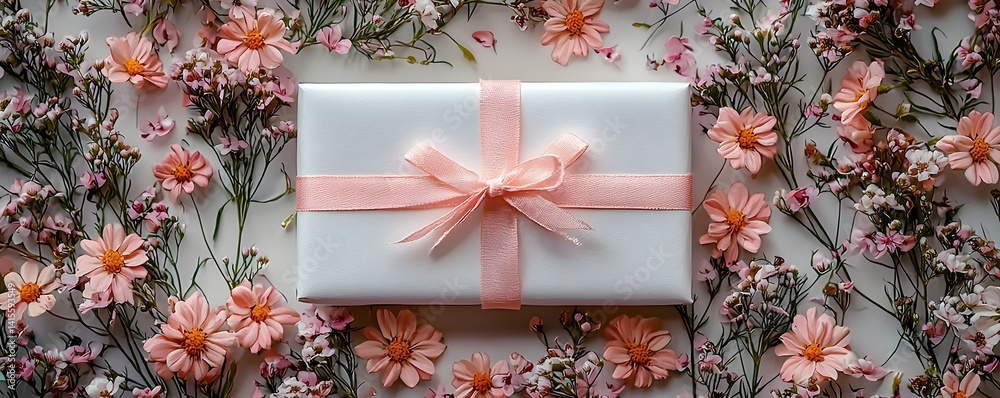 Elegant white gift card with delicate floral border for Eid greetings