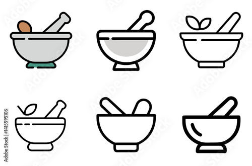 Pestle and Mortar Icon Herbal Medicine Symbol