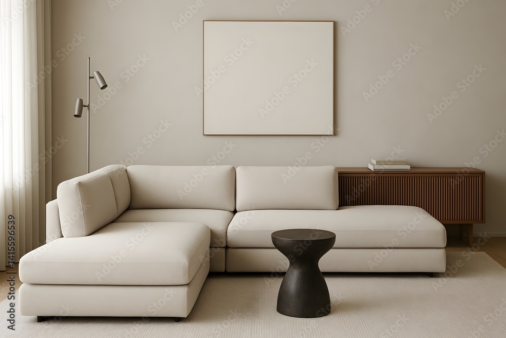 Frame mockup, ISO A paper size. Living room wall poster mockup. Interior mockup with house background. Modern interior design. 3D render Frame mockup, ISO A paper size. Living room wall poster mockup. Interior mockup with house background. Modern interior design. 3D render