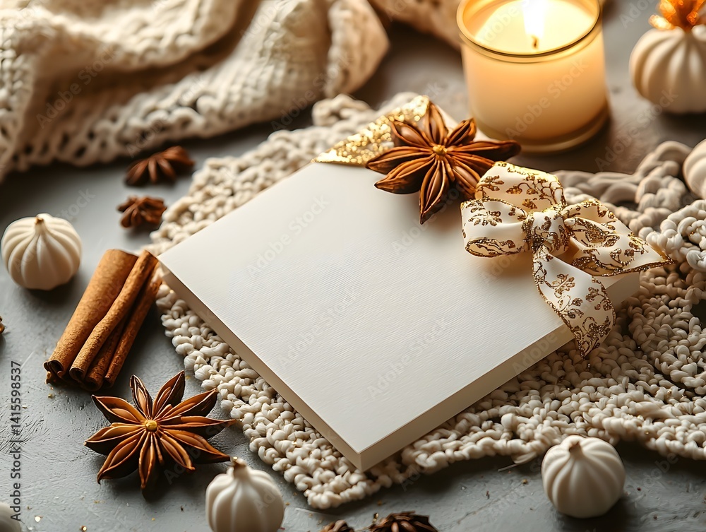 Elegant Henna Inspired Gift Card with Soft Gold Lantern Accents