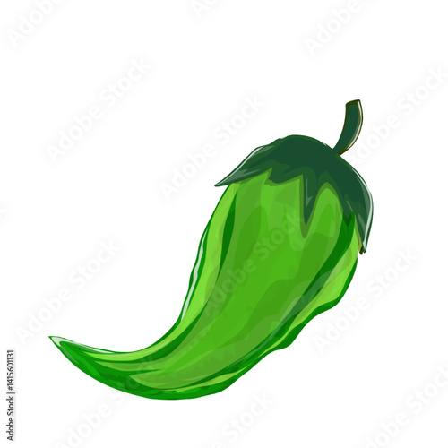 long green chili fat without background