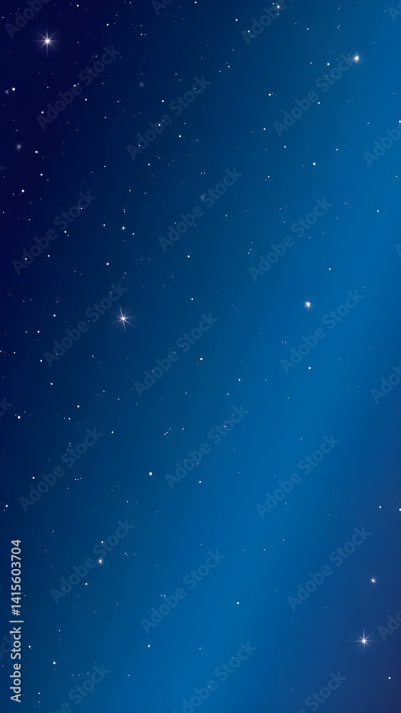 Obraz premium Stunning Starry Night Sky Background in Deep Blue Gradient
