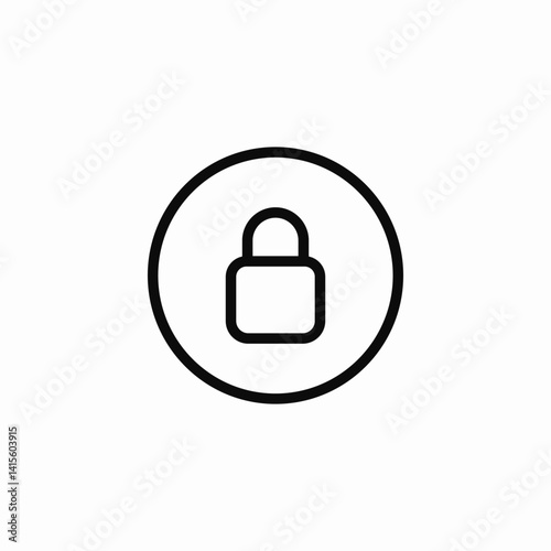 circular lock icon icon sign vector