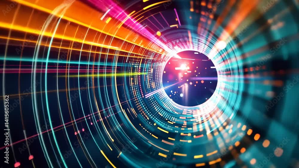 Futuristische Digital Reise Tunnel Animation Konzept