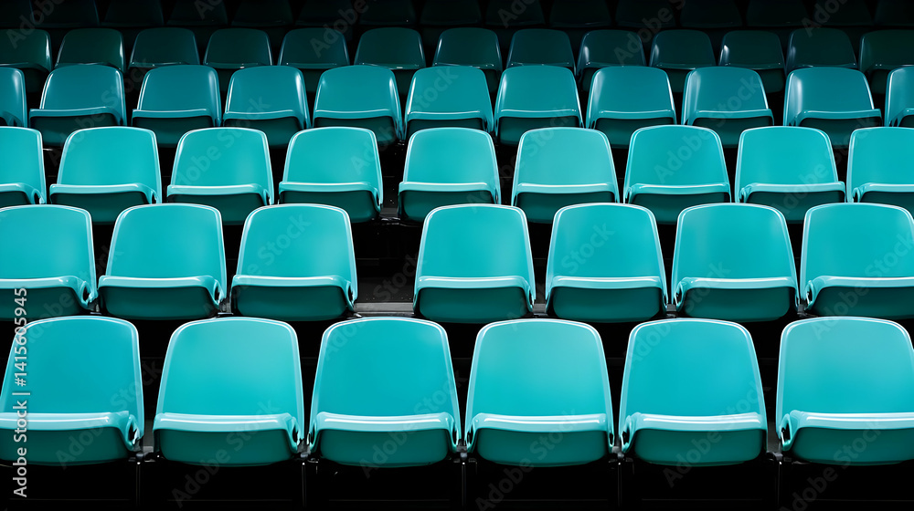 Fototapeta premium Empty Teal Seats In A Row