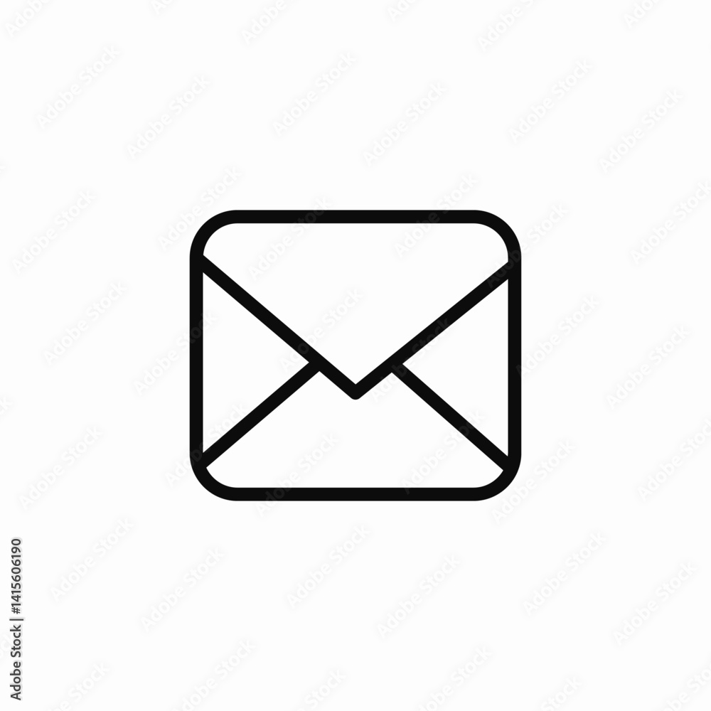 rounded mail icon icon sign vector rounded mail icon icon sign vector