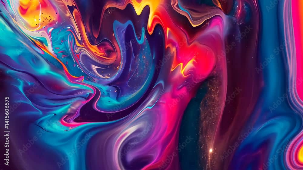 Bunte Flüssige Abstrakte Farbwolken Animation Hintergrund Szene