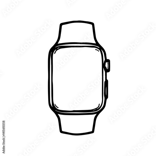 Smartwatch illustration in a minimalist style on a white background  