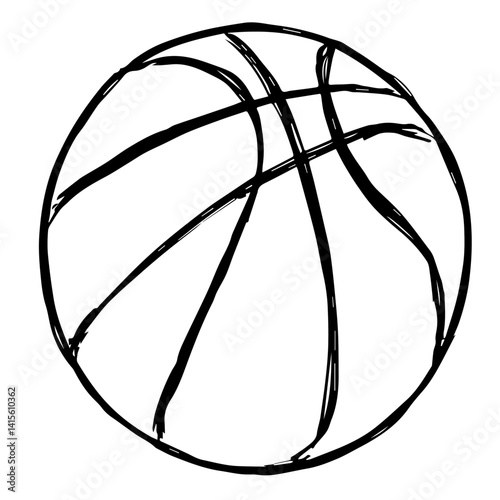 Basketball sketch illustration on white background  