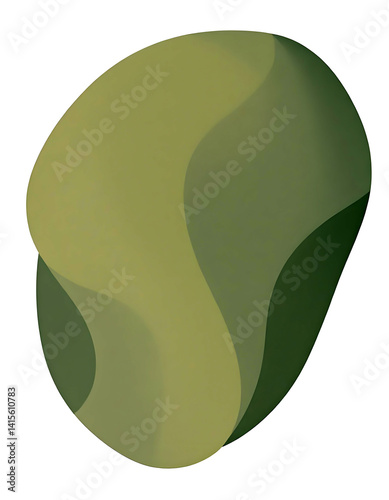 Modern boho inspired shape in muted green tones