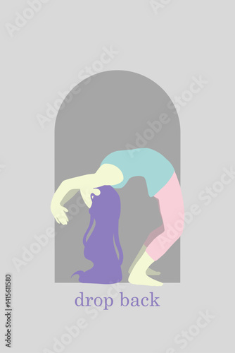 flat vector illustration of woman doing yoga pose