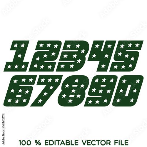 Sports Jersey Numbers Set vector.