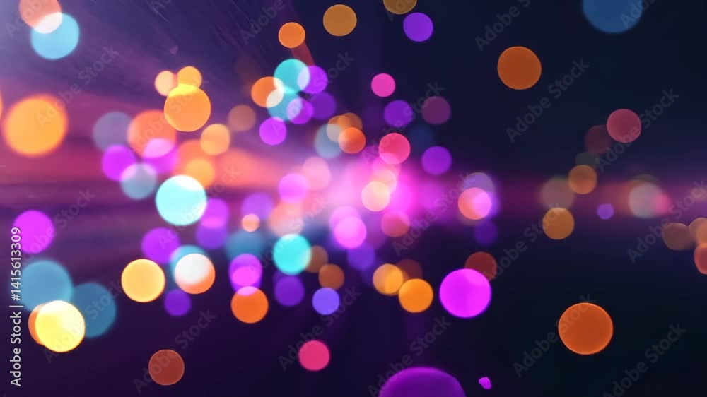 Leuchtende Bunte Bokeh Partikel Lichtanimation Hintergrund