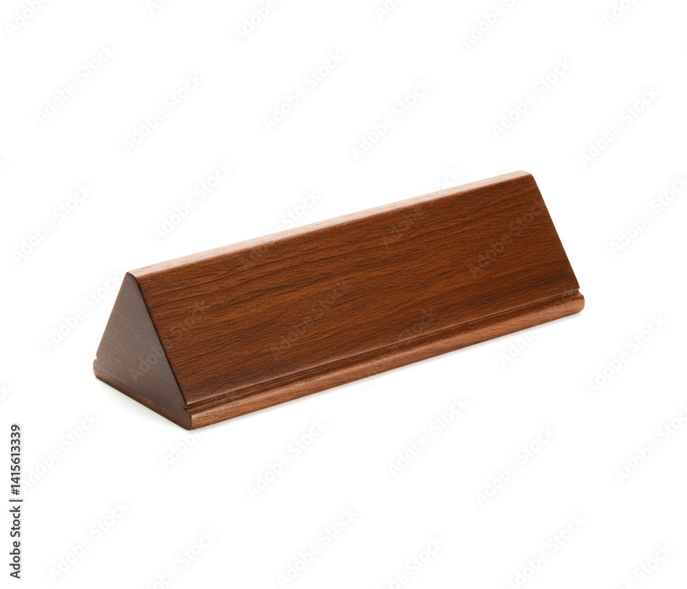 Blank wooden desk name plate isolated on white background. Blank wooden desk name plate isolated on white background.