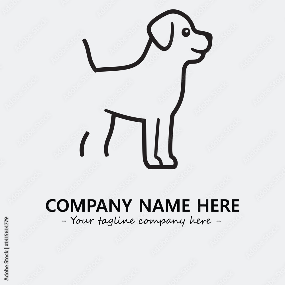 Dog illustration black and white for logo company vector image
Dog illustration black and white for logo company vector image