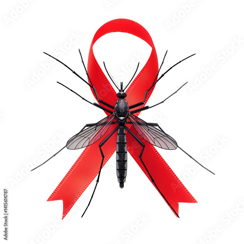 Mosquito on Red Ribbon Awareness Campaign