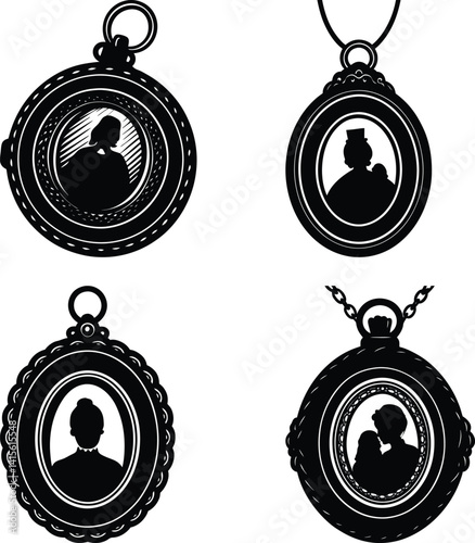 Photo Locket silhouette vector
