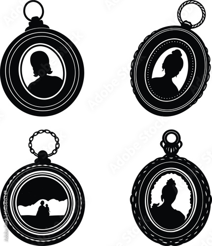 Photo Locket silhouette vector