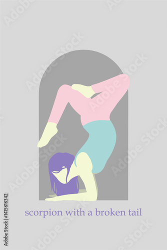 flat vector illustration of woman doing yoga pose