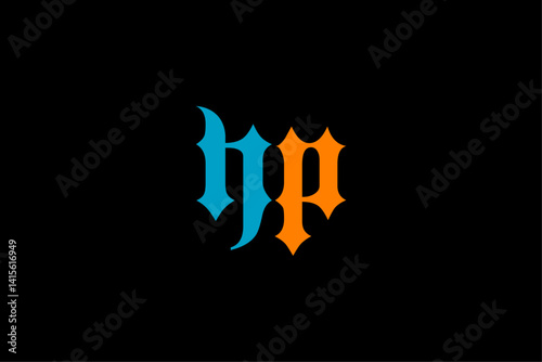 Sleek hP Monogram Logo Design – Letter-Based Symbol & Minimal Monochrome Logotype for Modern Branding