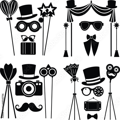 Photo Booth Props silhouette vector