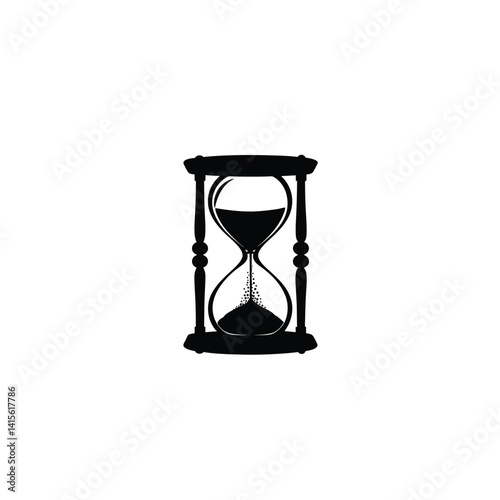 Hourglass silhouette on white background