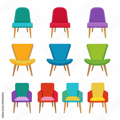 Chair silhouette bundle set bundle vector design