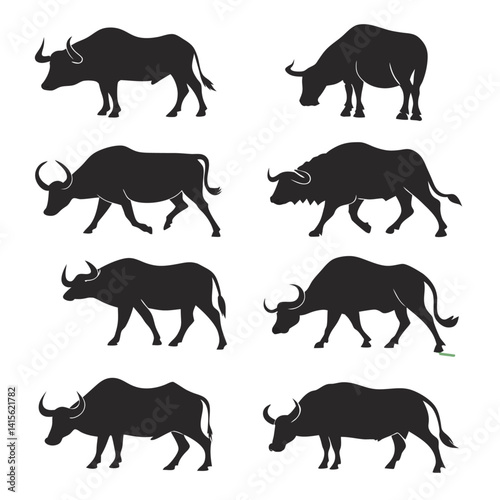 Bull silhouette bundle set bundle vector design